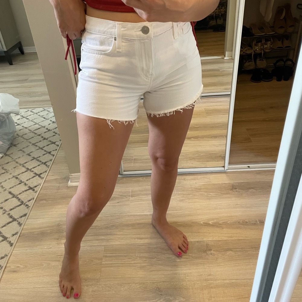 Hudson white jean shorts
